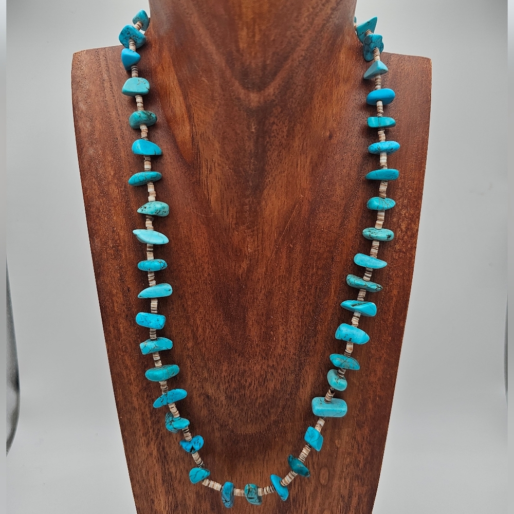 Vintage Handmade Navajo Turquoise & Heishi Necklace